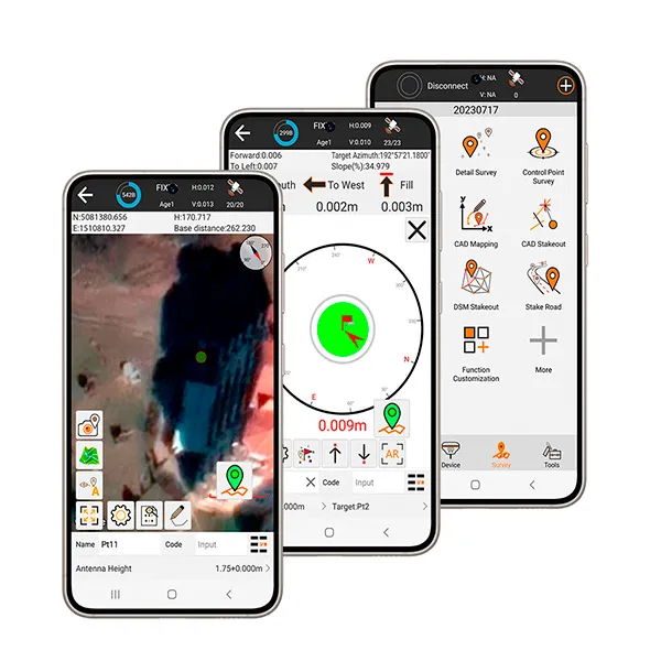 X-Survey survey and stakeout screens for Android